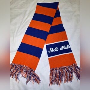 Vintage Rare New York Mets Blue & Orange Striped Fringed Edge Scarf